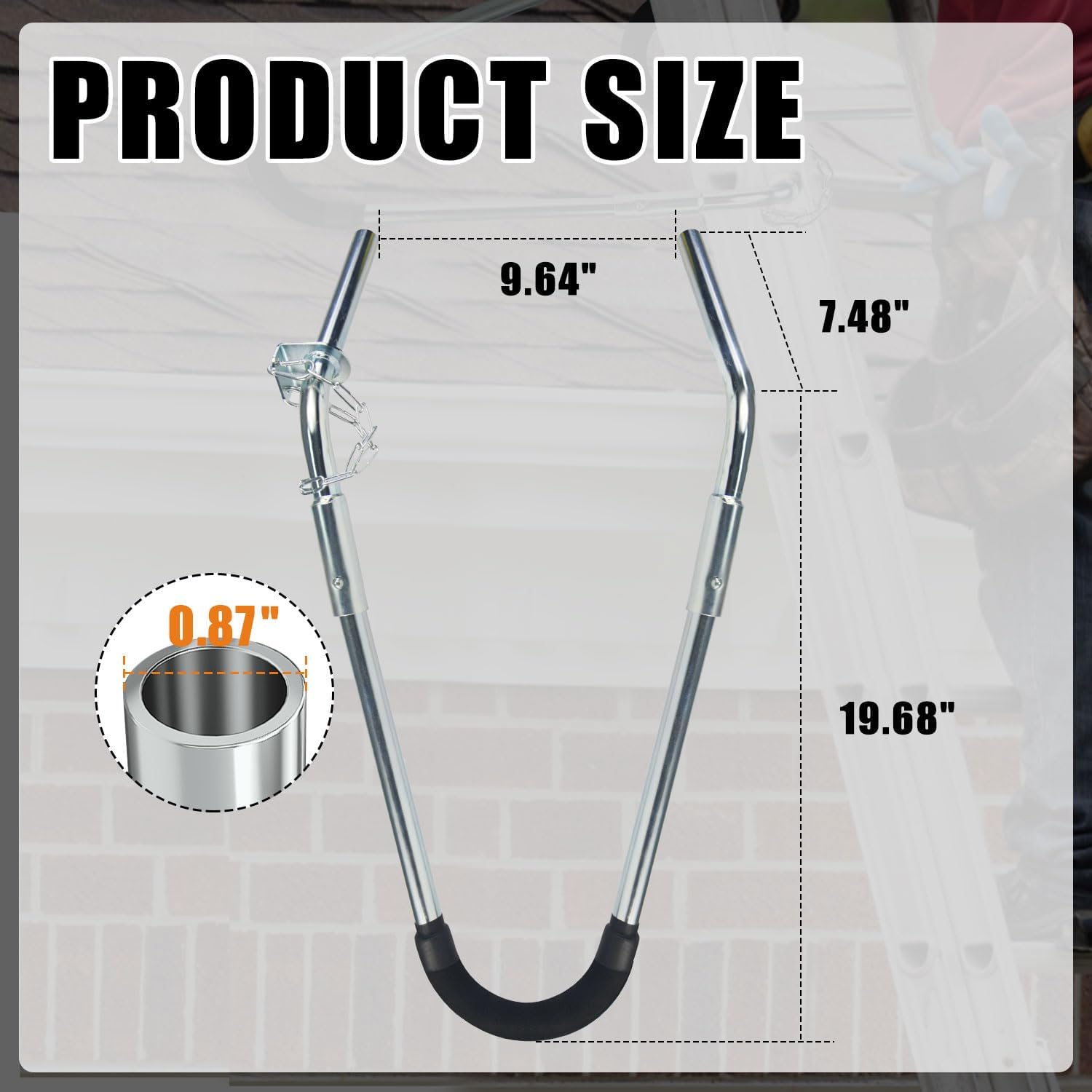 Ladder Stabilizer Standoff Brackets with Foam Elbows Ladder Accessories,Extension Ladder Stabilizer for Roof,Ladder Standoff (1 Pairs)