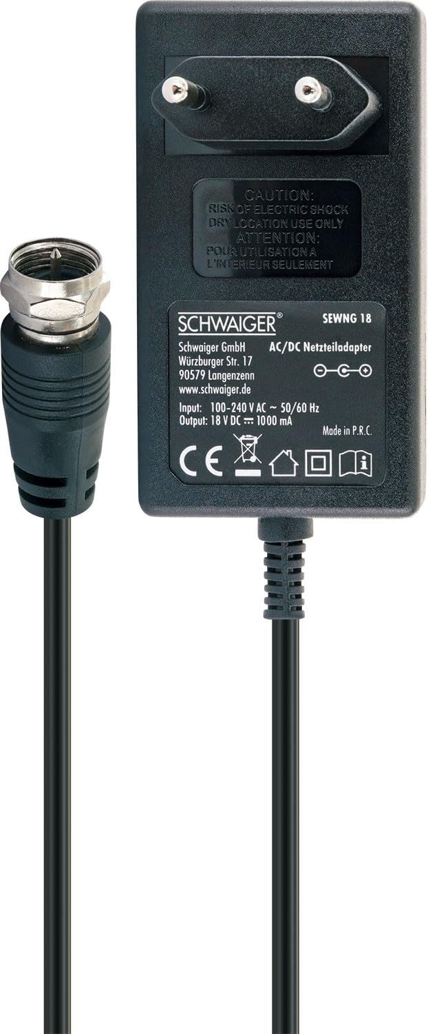 SCHWAIGER 5200 Distribuidor Sat Multiswitch Repartidor Sat de 8 vías Digital Distribuidor Sat Multiswitch de 8 vías con Fuente de alimentación Externa