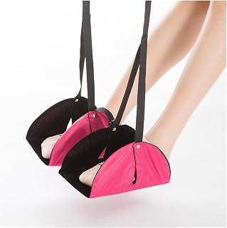 Hamaca for pies, reposapiés debajo del escritorio, reposapiés de avión, proporciona relajación y comodidad, reposapiés de avión ajustable (Color : Pink, Tamaño : 33 * 24 * 50cm)