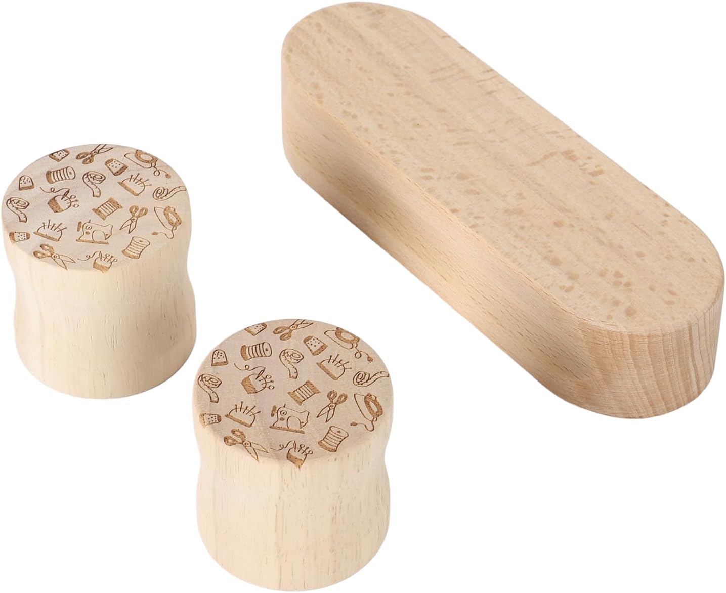 Quilters Clapper 17.8cm Wood Quilting Tailors Sewing Set Multifunction with 2Pcs Pattern Weights