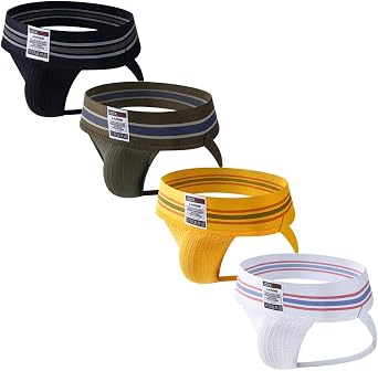 JOCKMAIL 4PCS/Pack Sexy Mens Jock Strap Briefs Mens Athletic Jock Strap Underwear Briefs Athletic Supporter