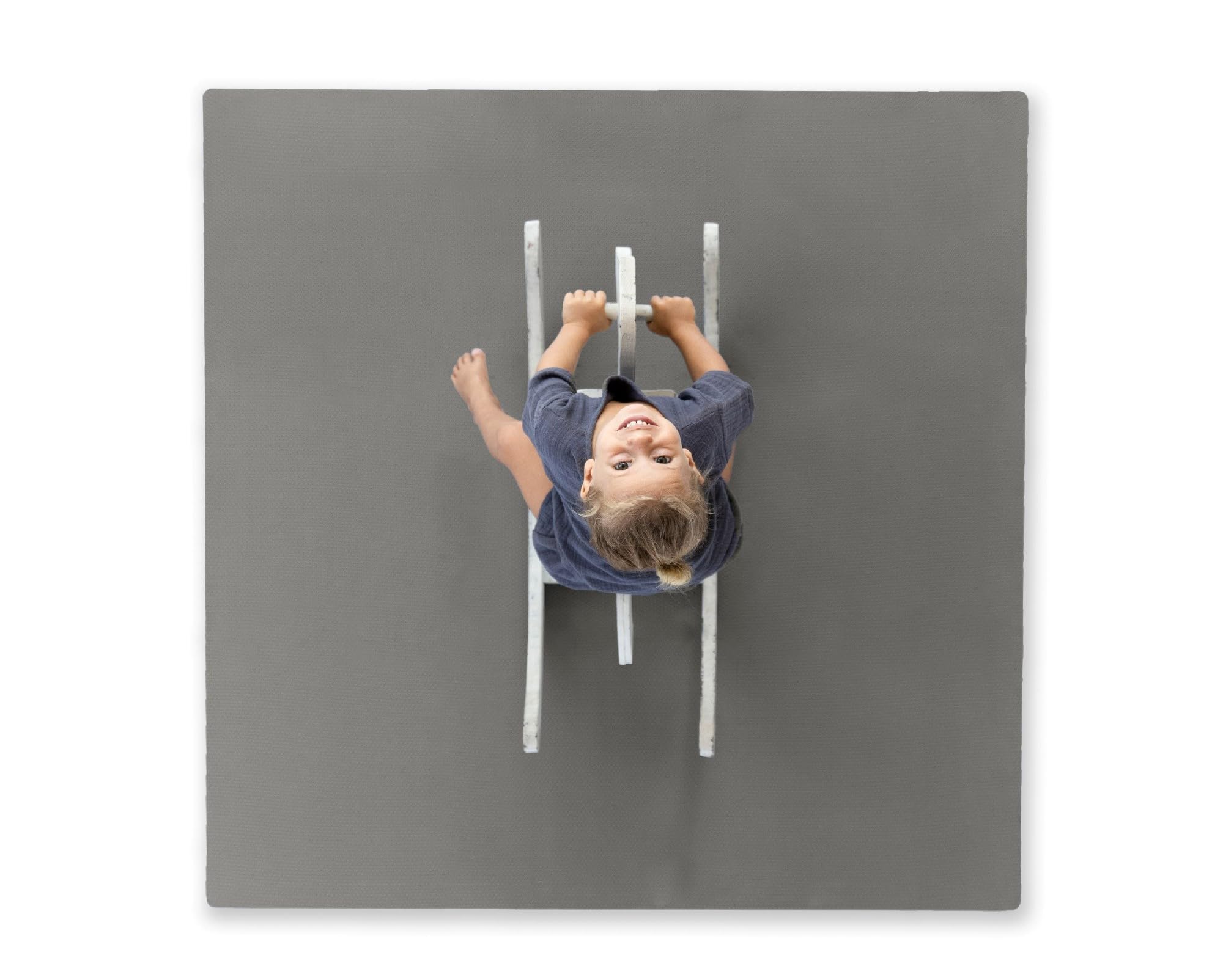 Toddlekind Baby-Puzzlematten, 9-TLG. mit Randteilen, ungiftige Schaumstoffmatten, für Bauchzeit & Krabbeln, neutrale Farben, 45 × 45 cm je Teil, Gesamtfläche: 131 x 131 cm, Storm/Dunkelgrau