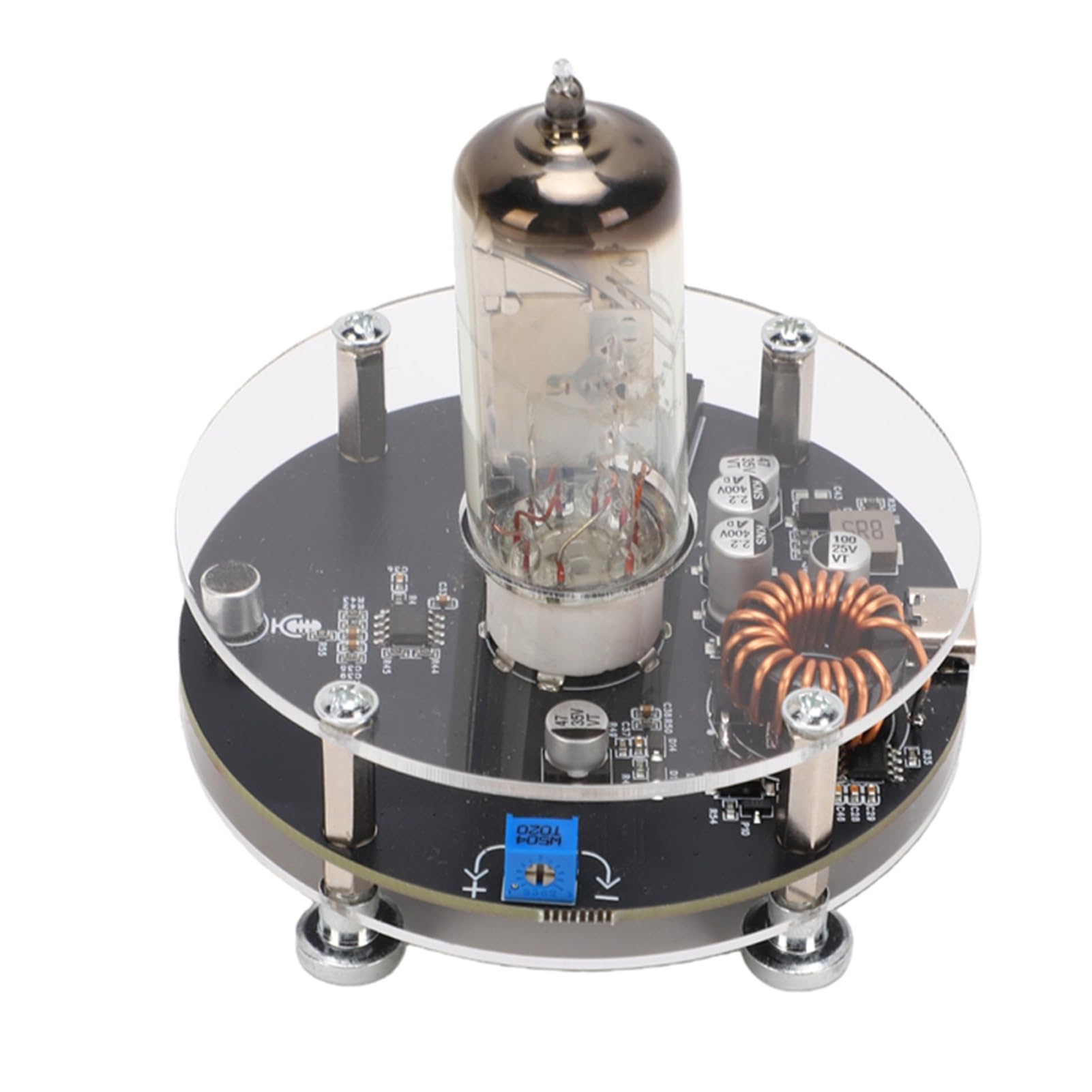 XUMIUZIY Scheda Driver VU Meter, Indicatore di Livello dello Spettro Sonoro a LED con Rilevamento a Valvola, Effetto Visivo Respiro con Alone Blu Ghiaccio — Per Amplificatori da Scaffale