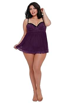 babydollページ CosmoStyle by Cosmopolitan Women's Lace Trimmed Babydoll