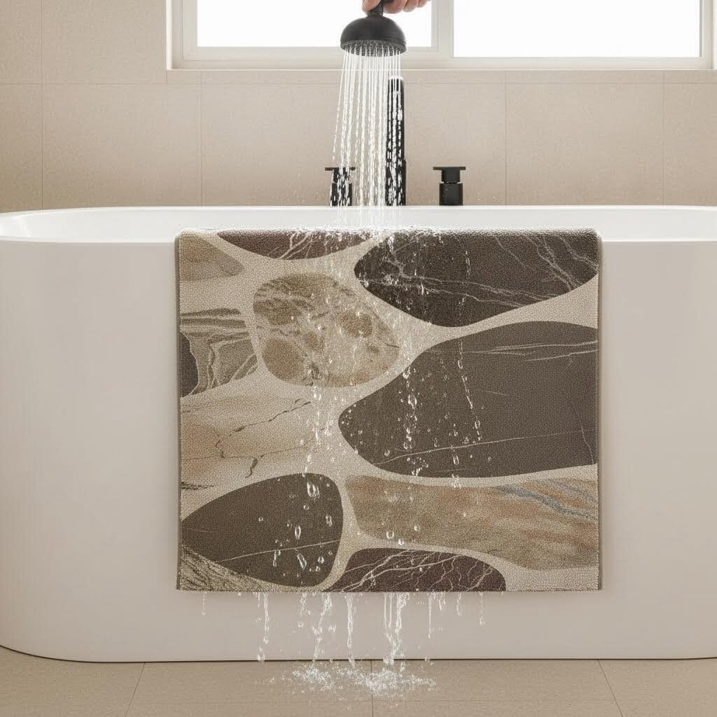 Tappeto antiscivolo vasca 40x70 cm Tappeto doccia antiscivolo Modello di pietra Tappetino doccia antiscivolo per bagni moderni,PVC,Alta permeabilità all'acqu