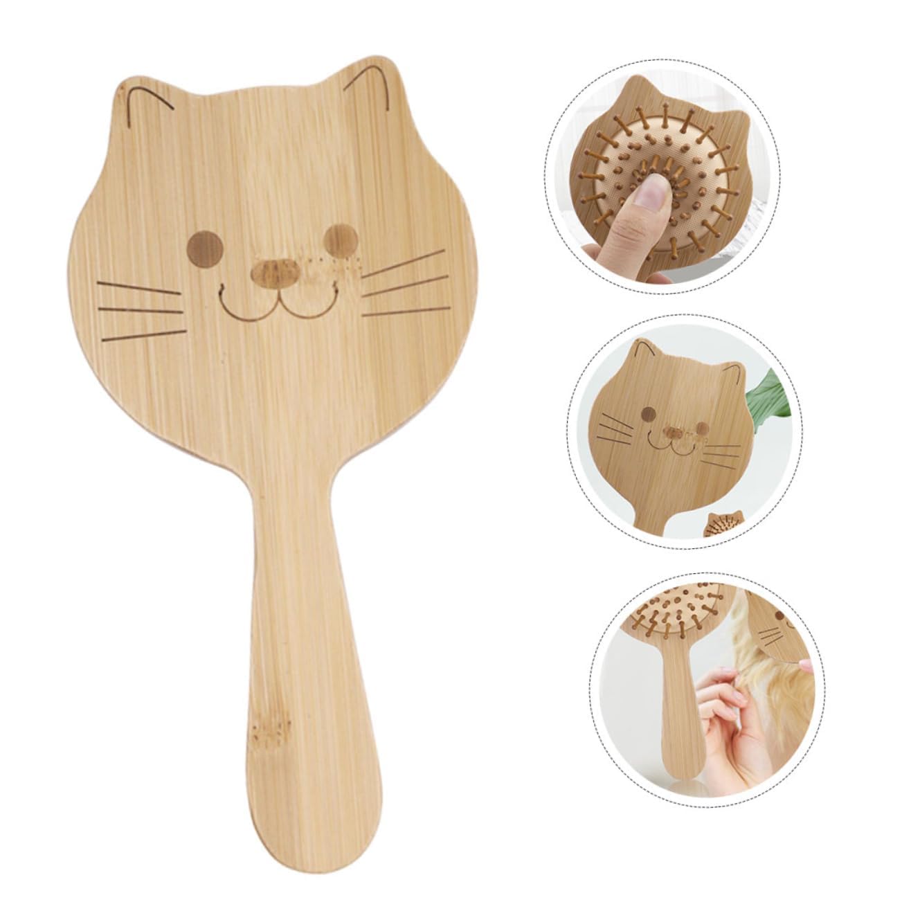 Children's Hair Brush, Bamboo Hair Brushes, Mini Portable Detangling Hair Brushes, Bamboo Brush for Women Men or Children - Image 3
