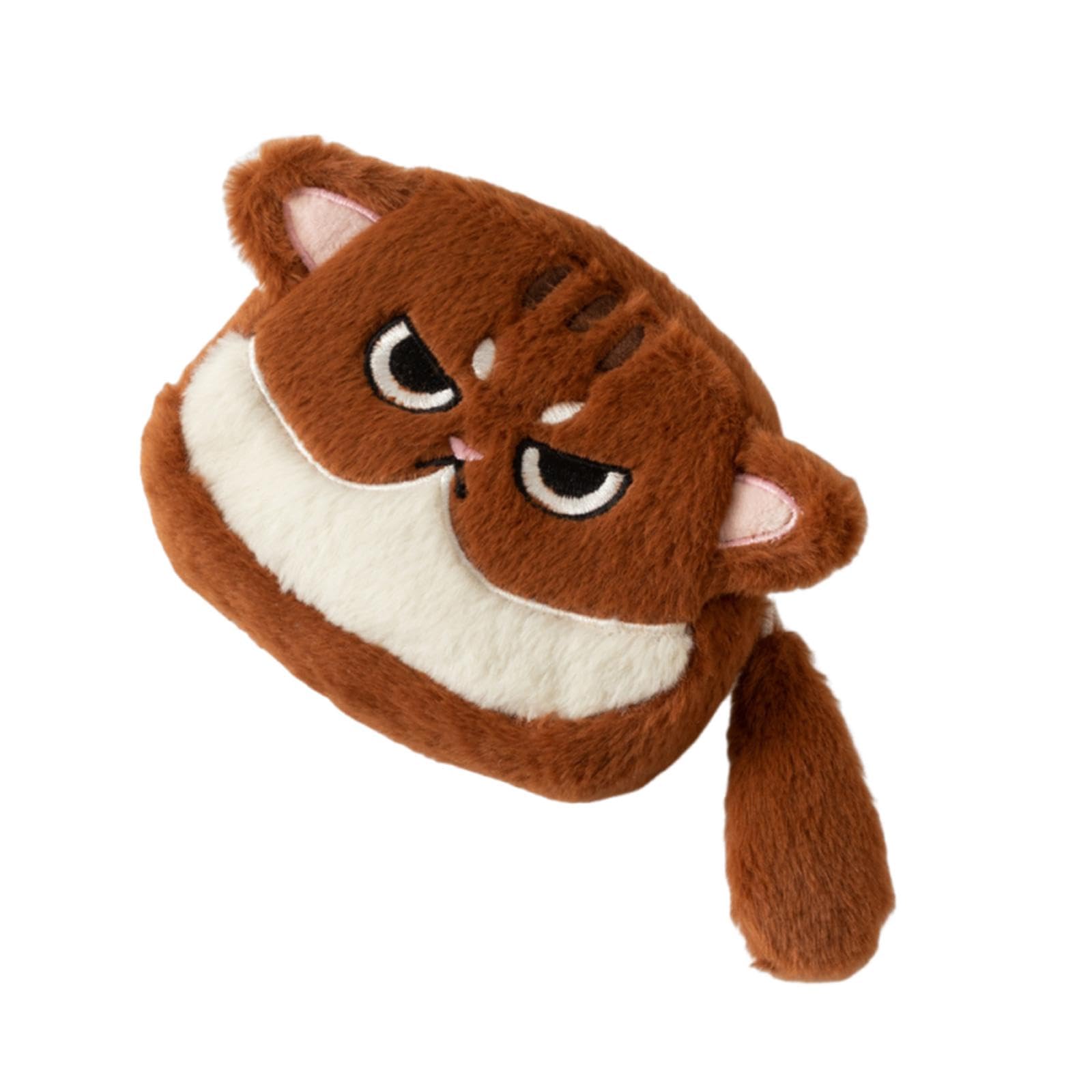 kawaii cat face coin purse multipurpose cartoon for kids boys girls children dark brown white