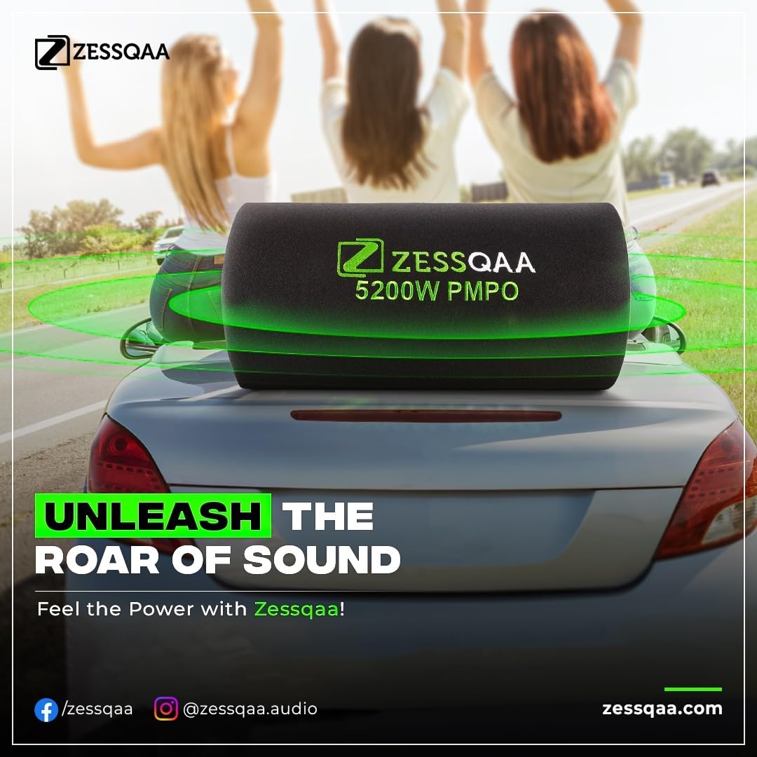 JBL BassPro Tube 12 Inch Subwoofer Car Amplified Subwoofer With Class D Amplifier 450W Max Powerful Bass Amplifier Patented Bass Port With Remote