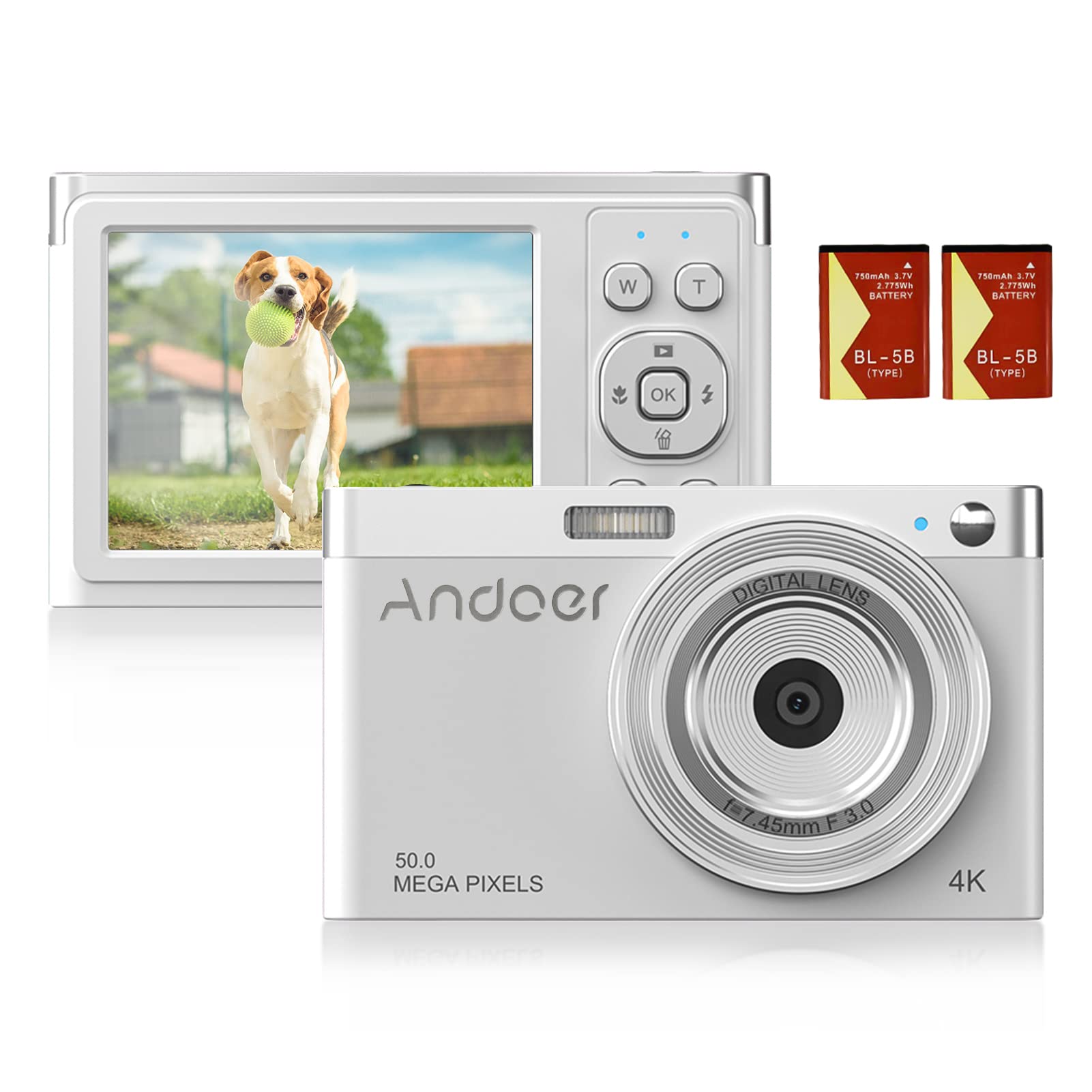 Andoer Compact 4K Digital Camera Video Camcorder 50MP 2.88 Inch IPS Screen Auto Focus 16X Zoom Anti-Shake Face Detact Smile Capture Flash Built-in with 2pcs Batteries Carrying Bag-picture-17