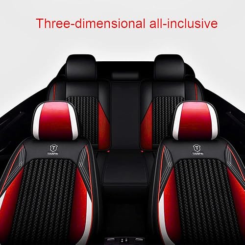 Miniatura 4 de Ruberpig Juego completo de fundas de asiento de coche de lujo adecuadas para Dacia Sandero Stepway seda de hielo y cuero para asiento de 5 asientos