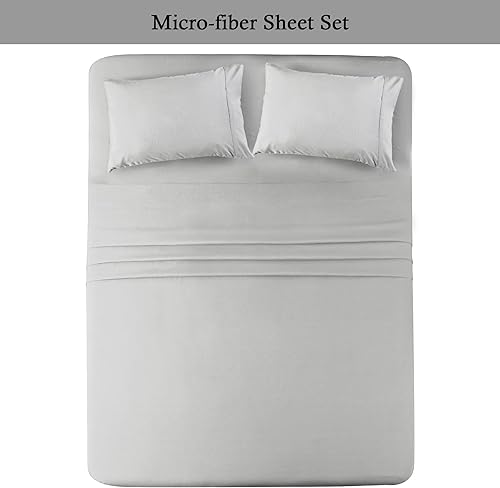 Miniatura 3 de IR Imperial Rooms Juego de sábanas de tamaño matrimonial  Juego de sábanas y fundas de almohada de hotel de lujo de 4 piezas de microfibra suave,