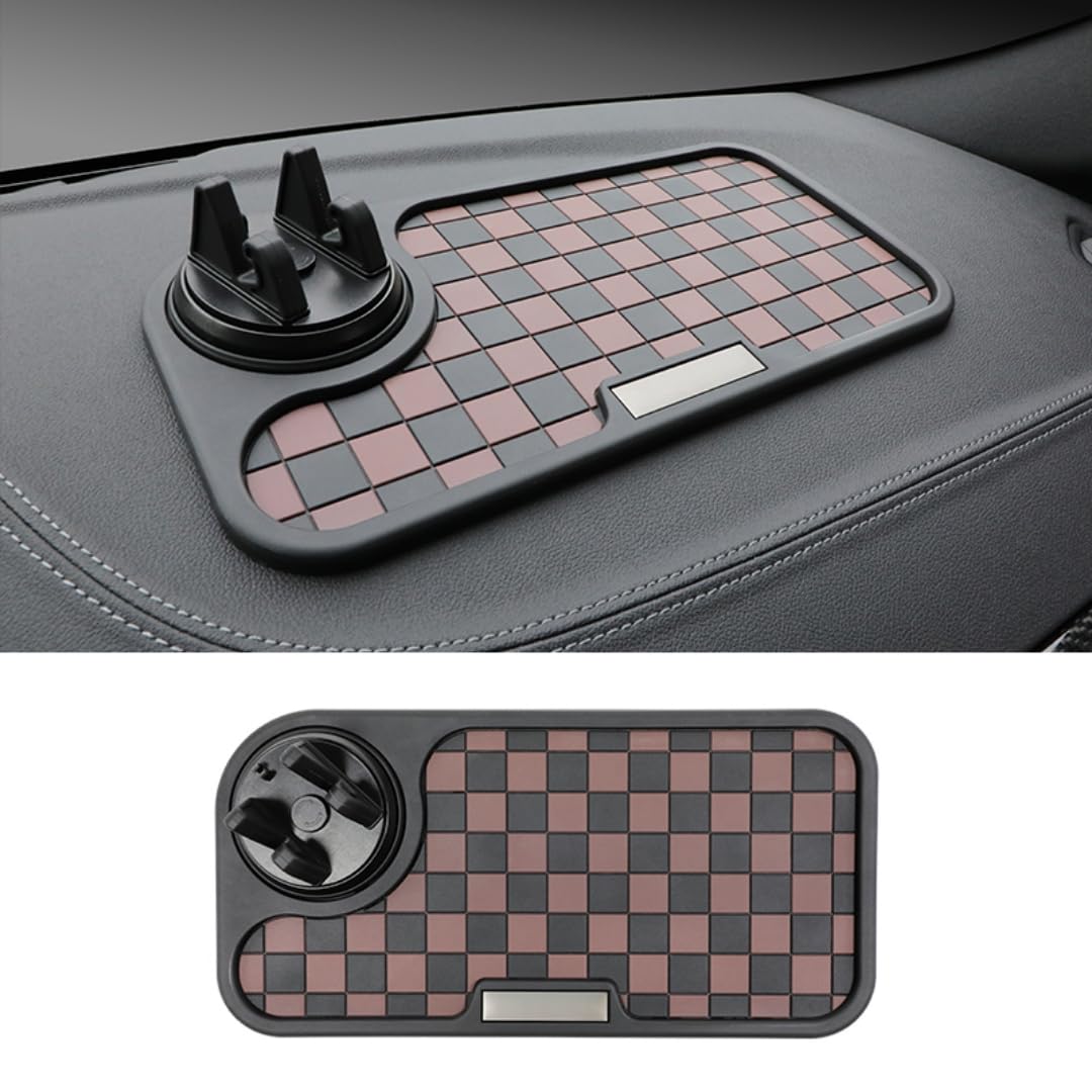SARTE Car Dashboard Mat Anti-Slip Rubber Pad with Phone Holder Universal Non Slip Car Dashboard Sticky Adhesive Mat for Phones Sunglasses Keys(Black/Grey) Chess Design (Brown-Black Chess) SARTE Car Dashboard Mat Anti-Slip Rubber Pad with Phone Holder Universal Non Slip Car Dashboard Sticky Adhesive Mat for Phones Sunglasses Keys(Black/Grey) Chess Design (Brown-Black Chess)
