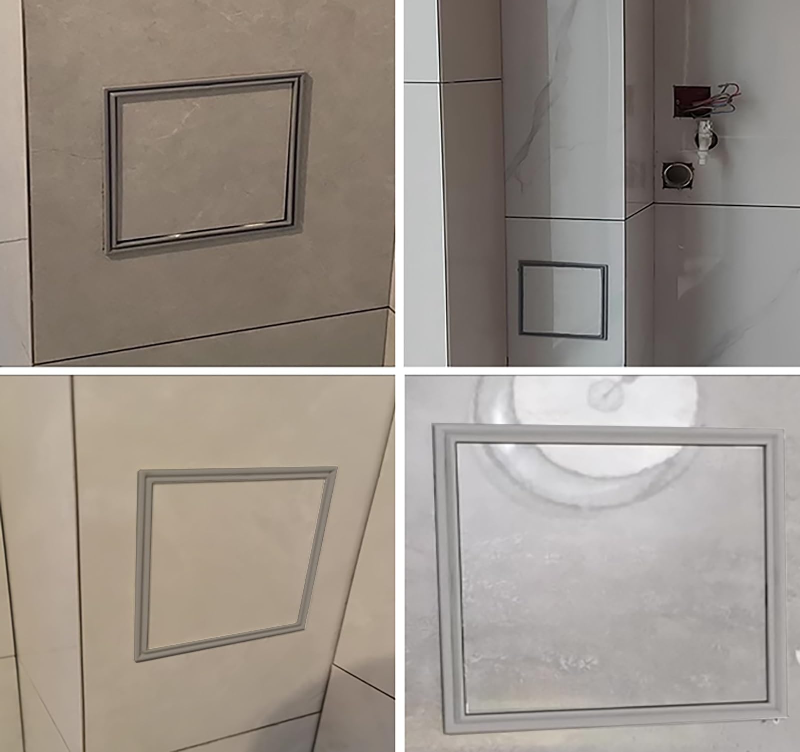 Sportello di Accesso Piccolo per Piastrelle e cartongesso - Coperchio per tubature a Scatto, 12x12 cm (Grigio) per vespaio e soffitto, Disponibili nelle Misure 15x15 cm, 15x15 cm, 15x20 cm.