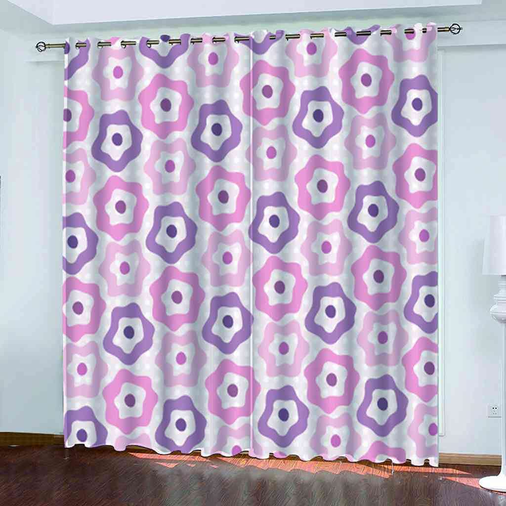 Rideaux pour la chambre des enfants fleur rose 140x160