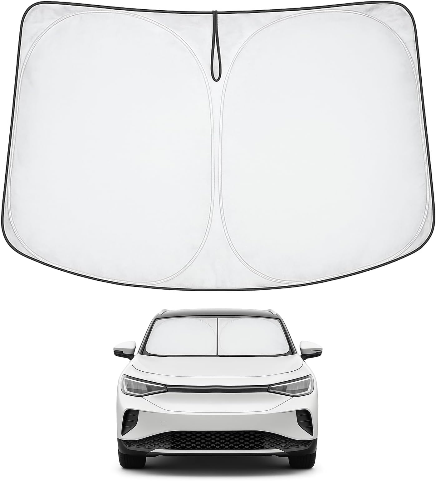 Proadsy Front Windshield Sun Shade Foldable Sunshade Protector Custom Fit 2021-2023 2024 Volkswagen VW ID.4 Accessories 2023 Upgrade