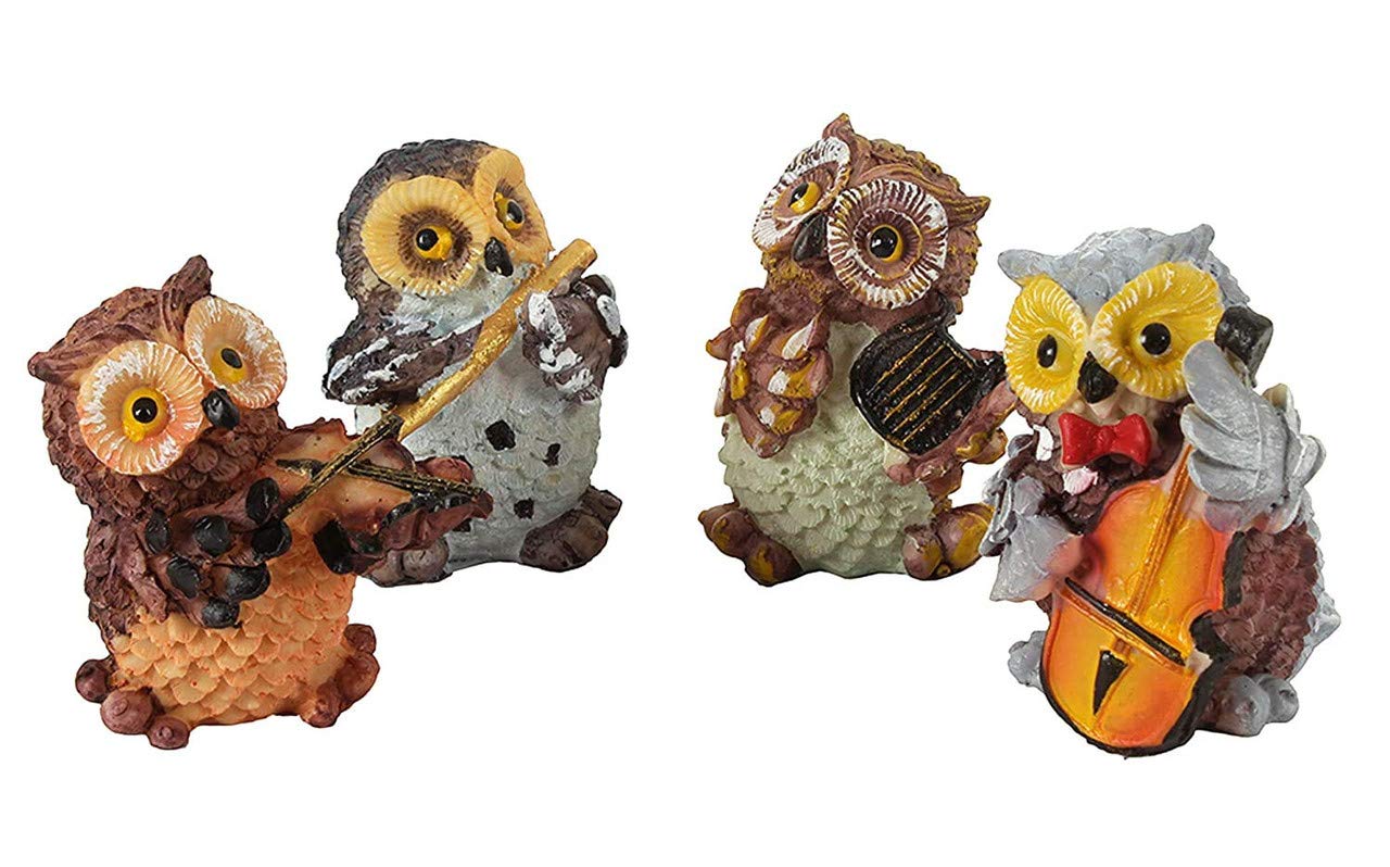 Buy Polyresin Owls Playing Musical Instruments Showpiece, Standard
