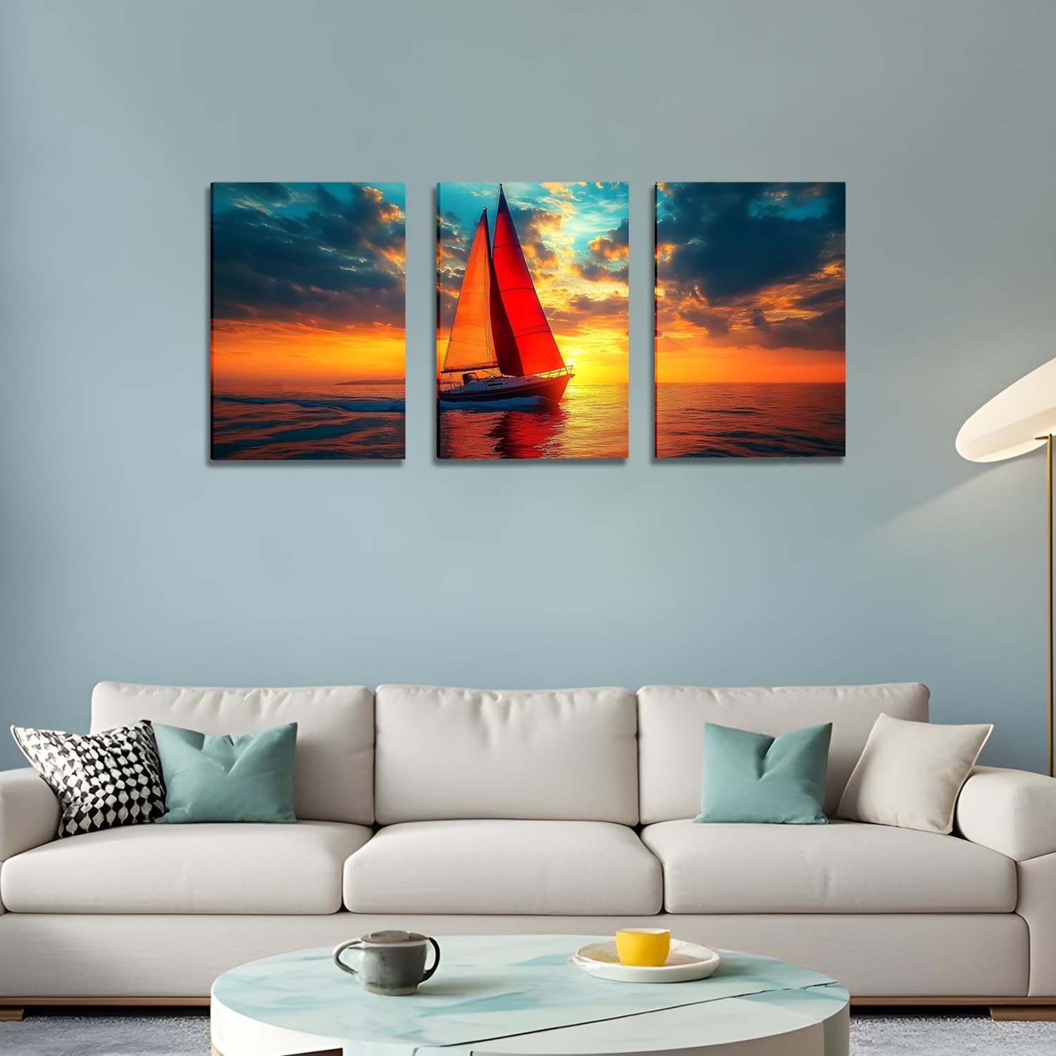 awtrhfc Canvas Wall Art, Natural Landscape Painting, Tree Pictures Abstract Modern Painting for Living Room Bedroom(30x40cm(12x16in) x3/No frame)