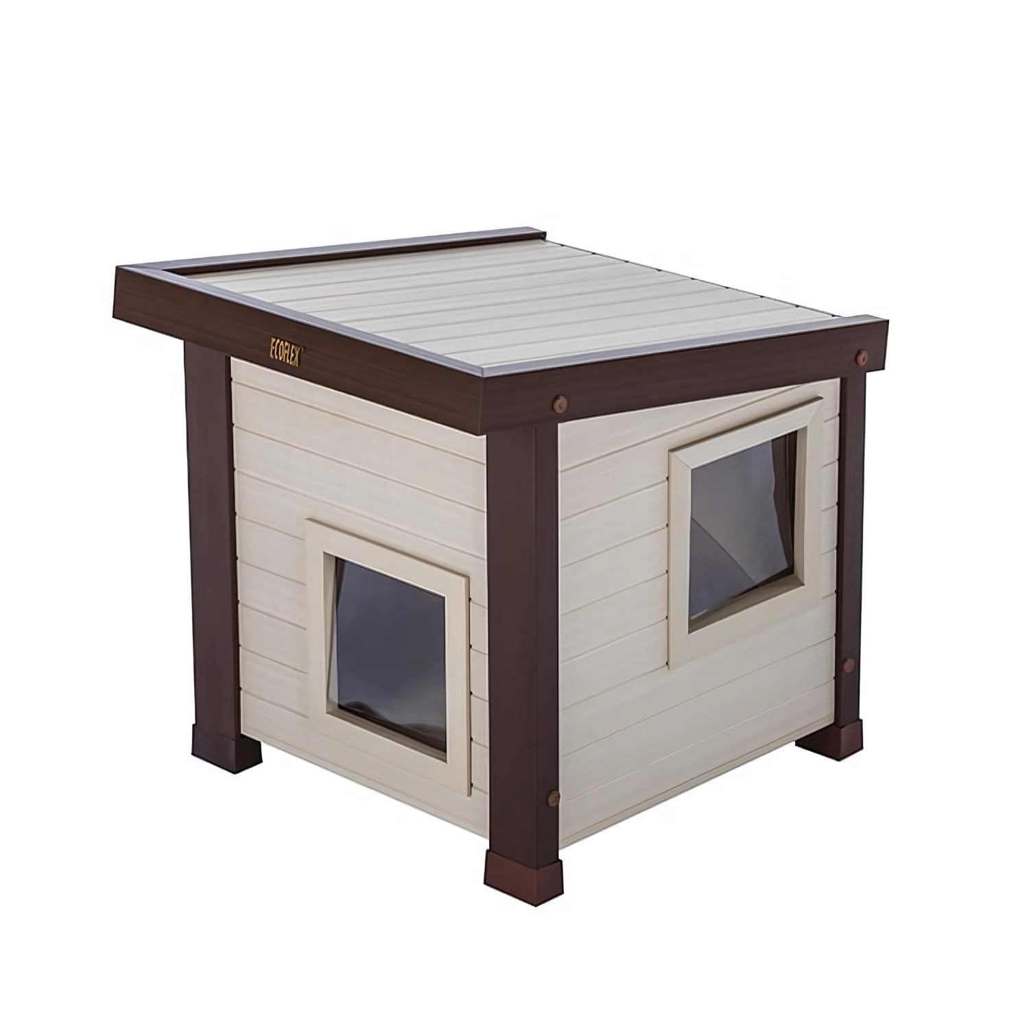 Casa para Gatos Noa - Caseta de Interior/Exterior - Fabricado en ECOFLEX - Refugio para felinos con gatera