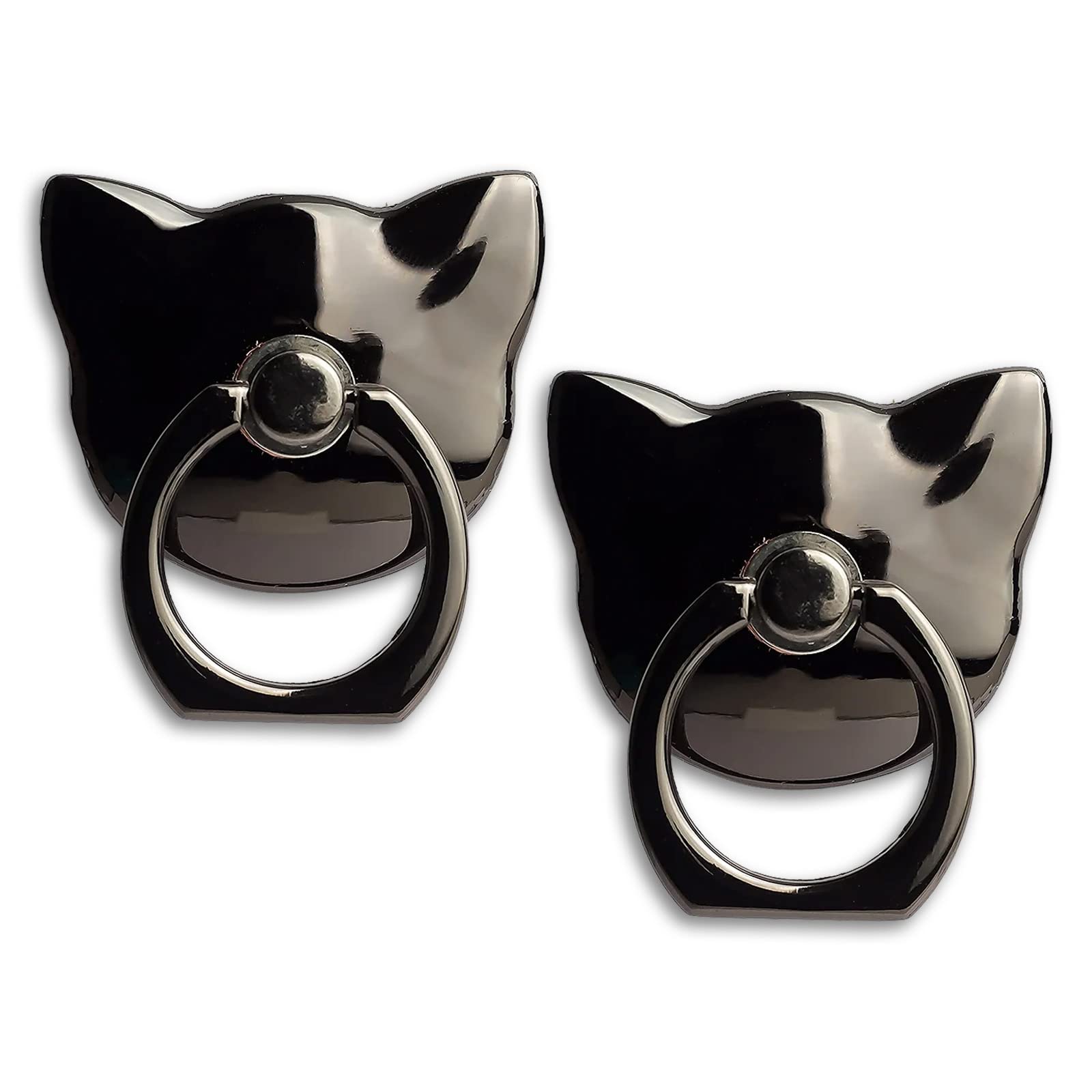 [2 paquetes] Soporte de anillo brillante para teléfono celular, rotación de 360 grados, soporte de anillo de dedo con agarre de metal pulido para soporte magnético para coche, accesorios para