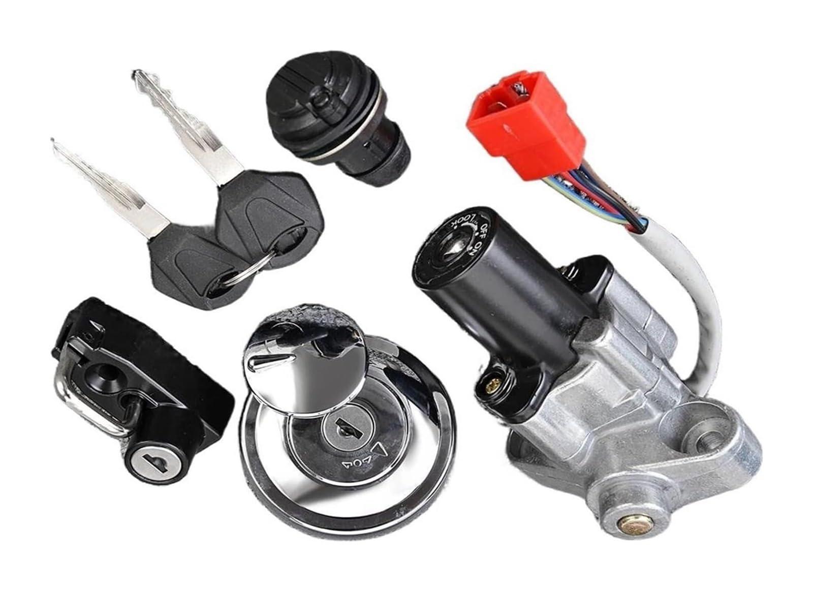 Cerradura De Encendido para Yamaha para XVS1100A para Drag Star Classic 2000-2008 Interruptor Arranque Tapa Tanque Combustible Motocicleta Juego Cerradura Encendido