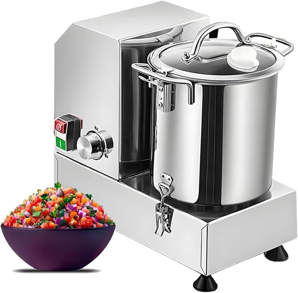 WYBYYDS Commercial Electric Food Processor 6L/9L/15L, Variable Speed Vegetable Chopper and Meat Grinder (3700 RPM Max), Heavy Duty Food Chopper 6L