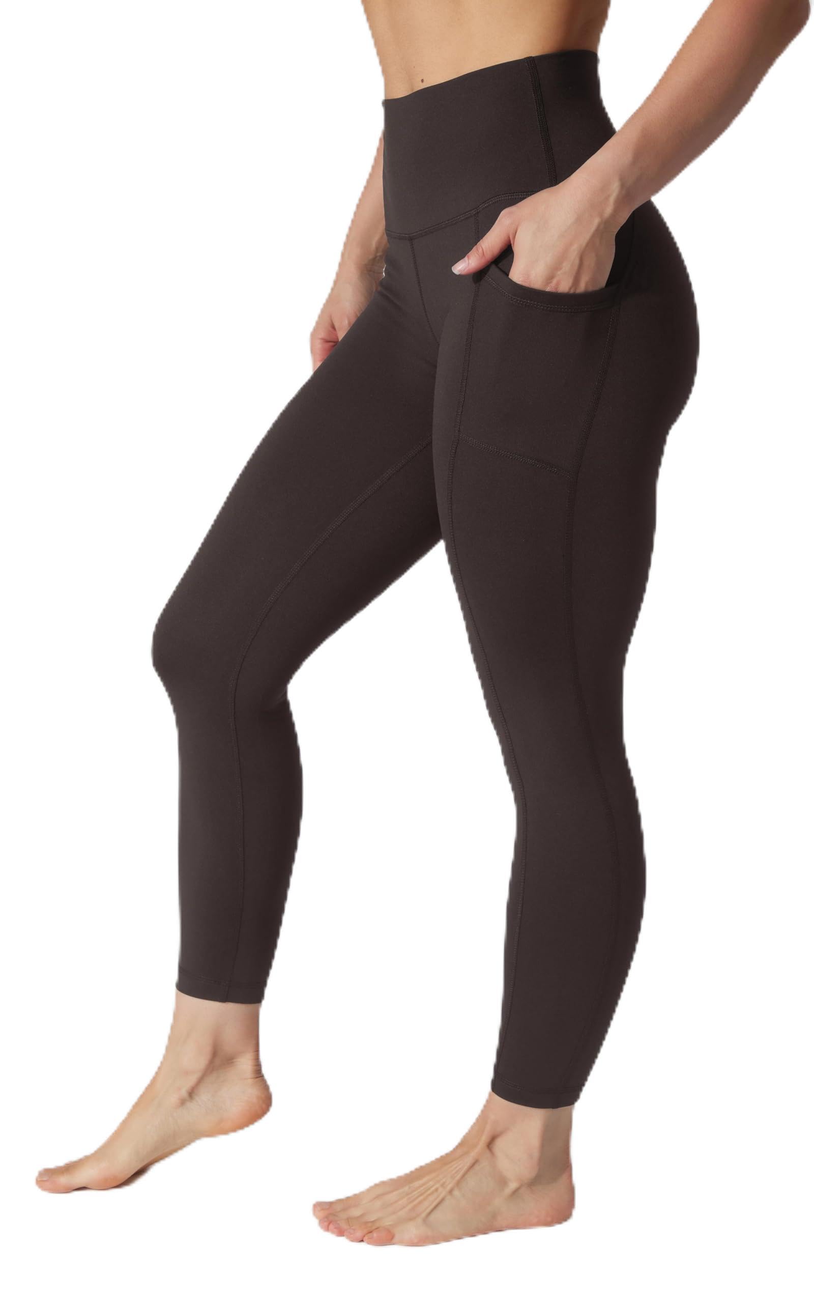 90 Degree By Reflex Womens Leggings High Waisted Elastic Free Ankle Length with Side Pockets