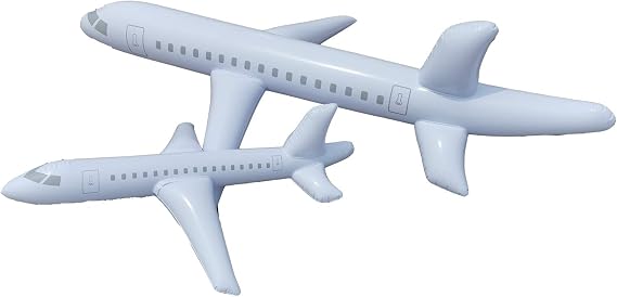 HAO White Large Inflatable Airplane Float, Blow Up Airplane Balloon for Outdoor, Party Favors, Swimming, (40inch)