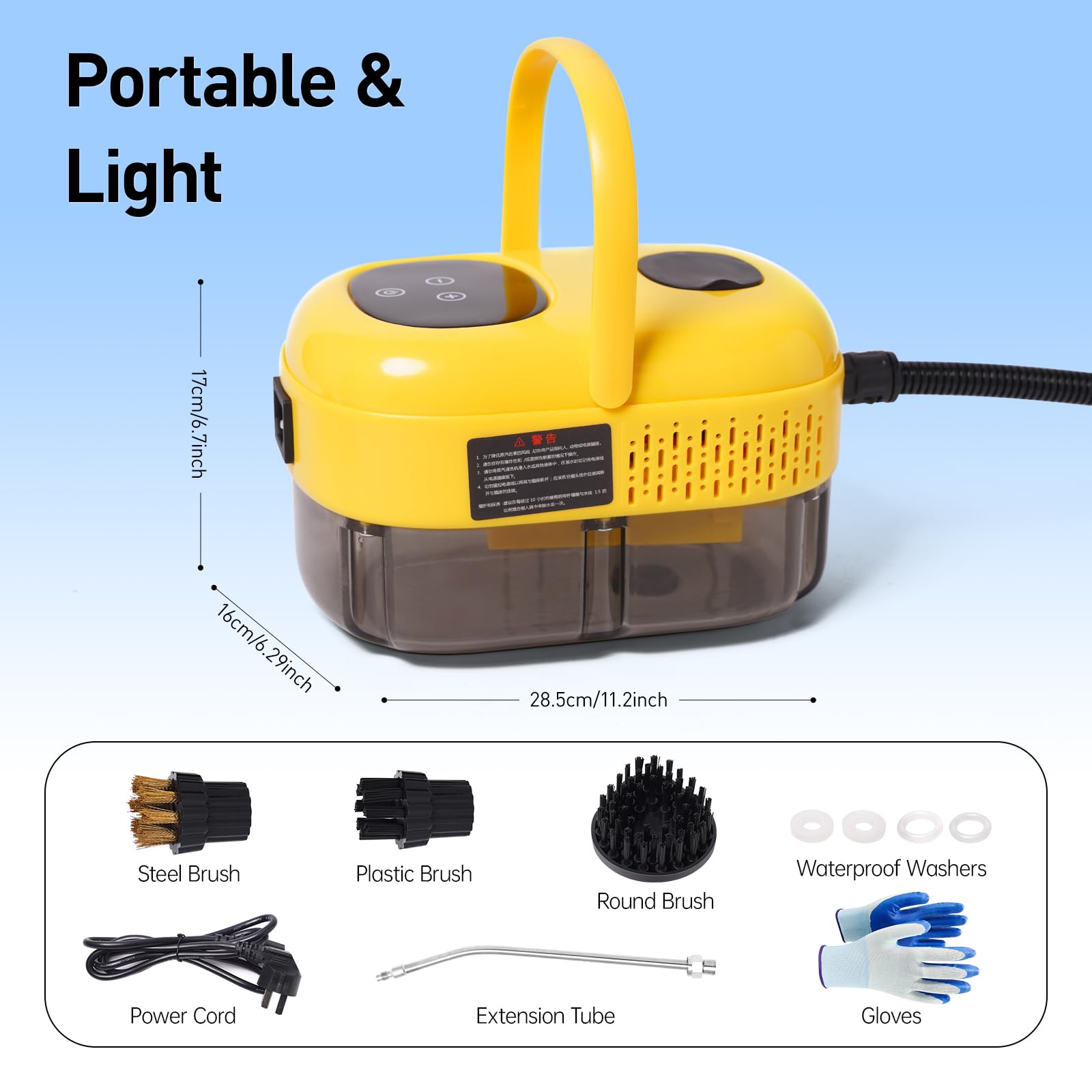 Limpiador A Vapor De Mano 2500W – Alta Temperatura Y 9 Velocidades Para Cocina, Baño Y Sofá | Depósito De 1200ml