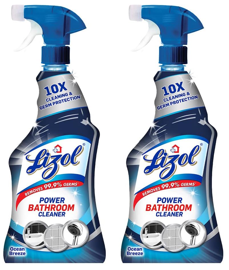 Lizol 450ml, Bathroom Cleaner Spray | Limescale Remover Suitable for Tap, Shower, Sink & Bathroom Tiles | Removes 99.9% Germs (Pack of 2)