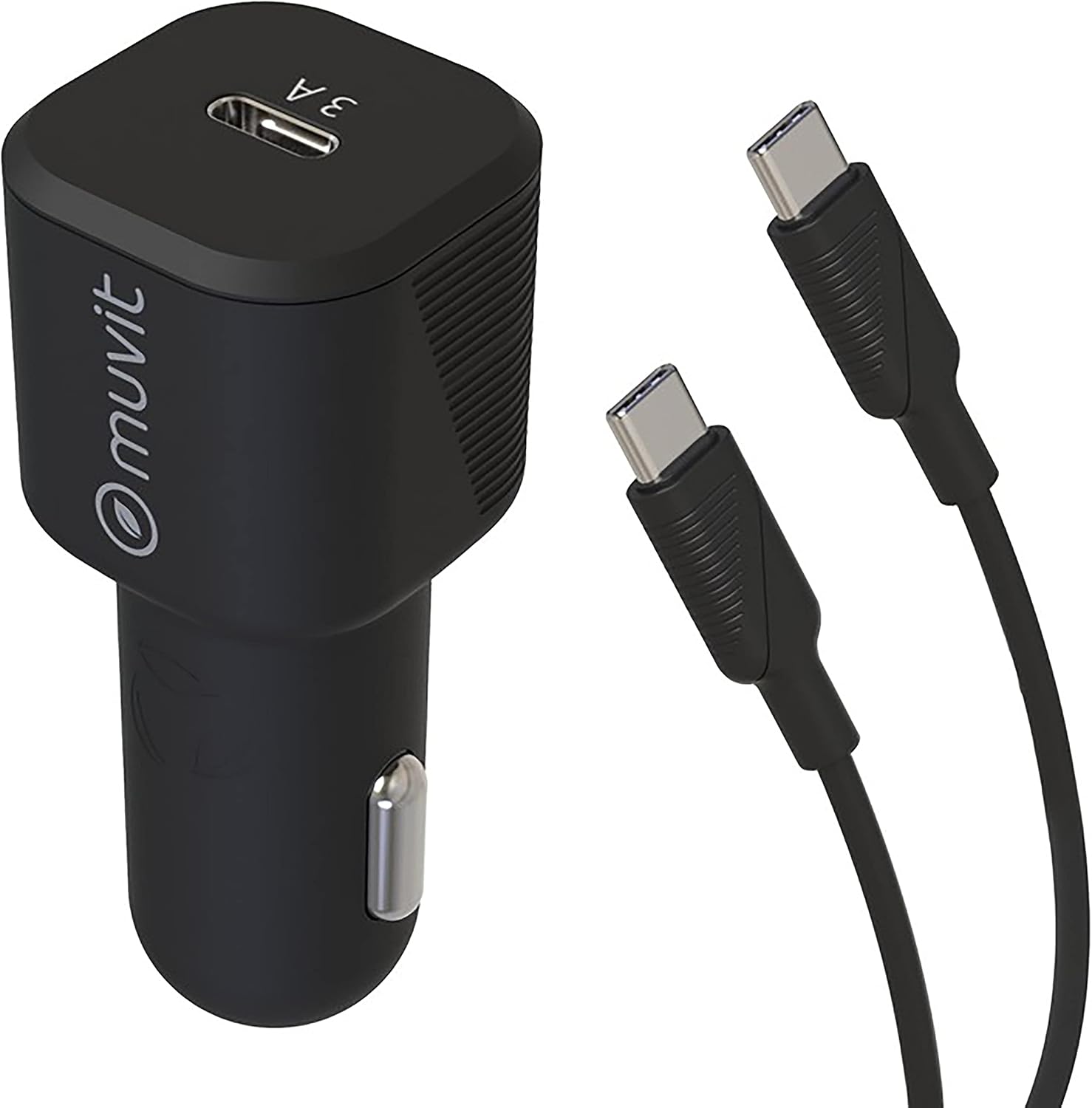 COQUE MUVIT for Change Car Charger PD 20W + USB C/USB C Cable Black - Image 4