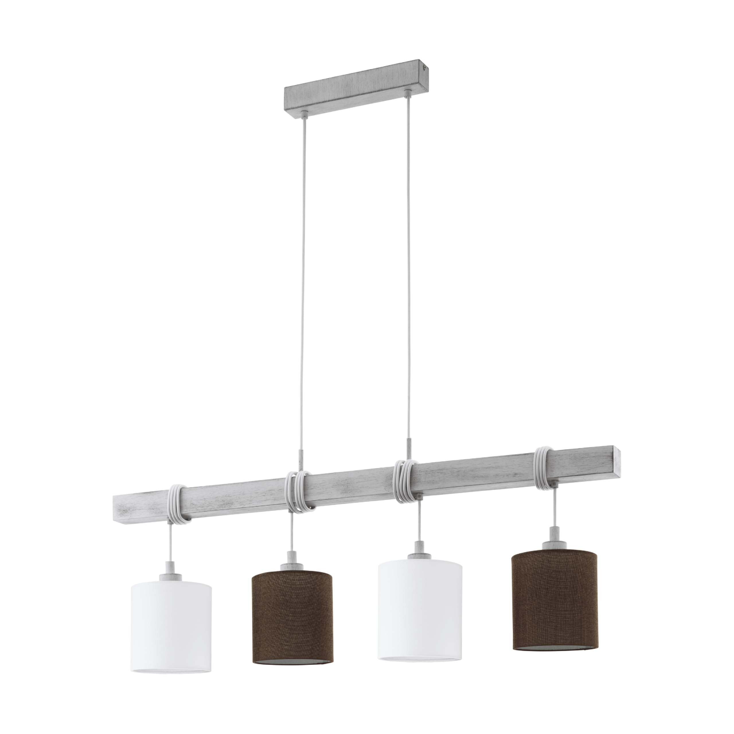 Eglo lampada a sospensione Townshend 2, 4 luci vintage, legno e acciaio