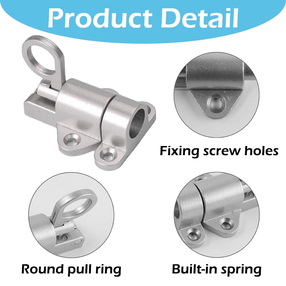 Serrature A Molla Con Chiusura Automatica | Set 4 Pezzi | In Lega Di Alluminio | Per Porte, Finestre, Armadi | Colore Nero - Foto 13