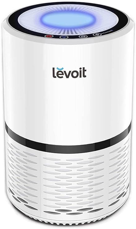 LEVOIT LV-H132 Purifier With True Hepa Filter Odor Allergies Eliminator For Smokers Smoke Dust Mold Home And Pets Air Cleaner With Optional Night Light Us-120V 2-Year Warranty 1 Pack White