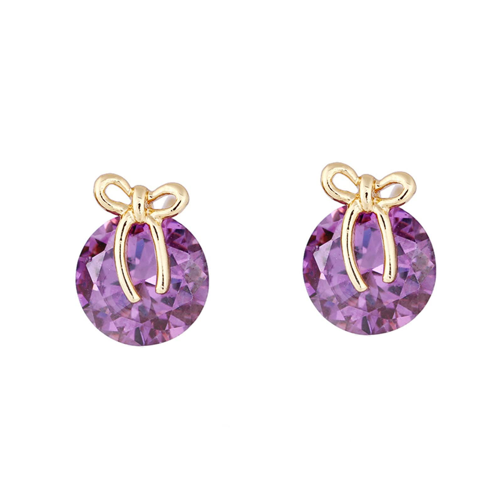 Boucles d'oreilles or jaune améthyste hélice, le cadeau idéal pour elle - 5
