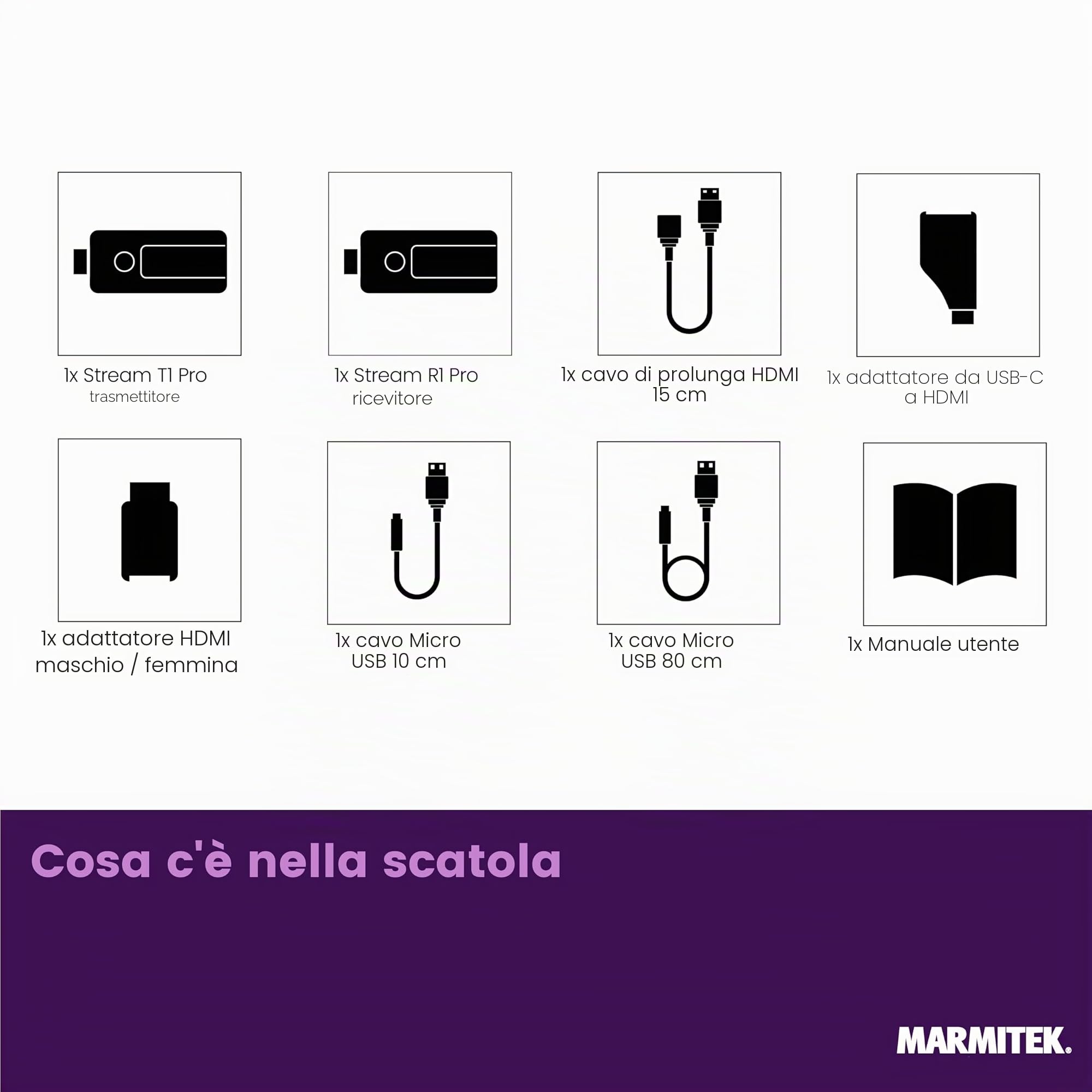Trasmettitore HDMI Wireless - Marmitek STS1- 1080p Full HD - Cavo HDMI senze fili - Collega il tuo laptop a uno schermo | Audio TV senza fili verso soundbar, casse attive o stereo, HDMI ARC, ottico, RCA, bassa latenza e kit trasmissione