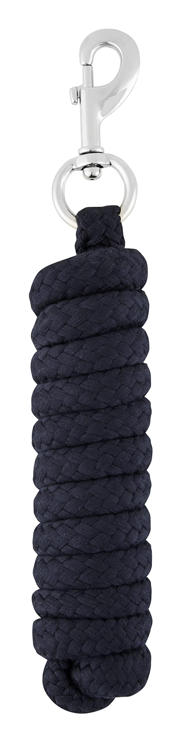 LeMieux Cotton Lead Rope for Horses - Navy - Heavy Duty Metal Trigger Clip & Fittings - One Size