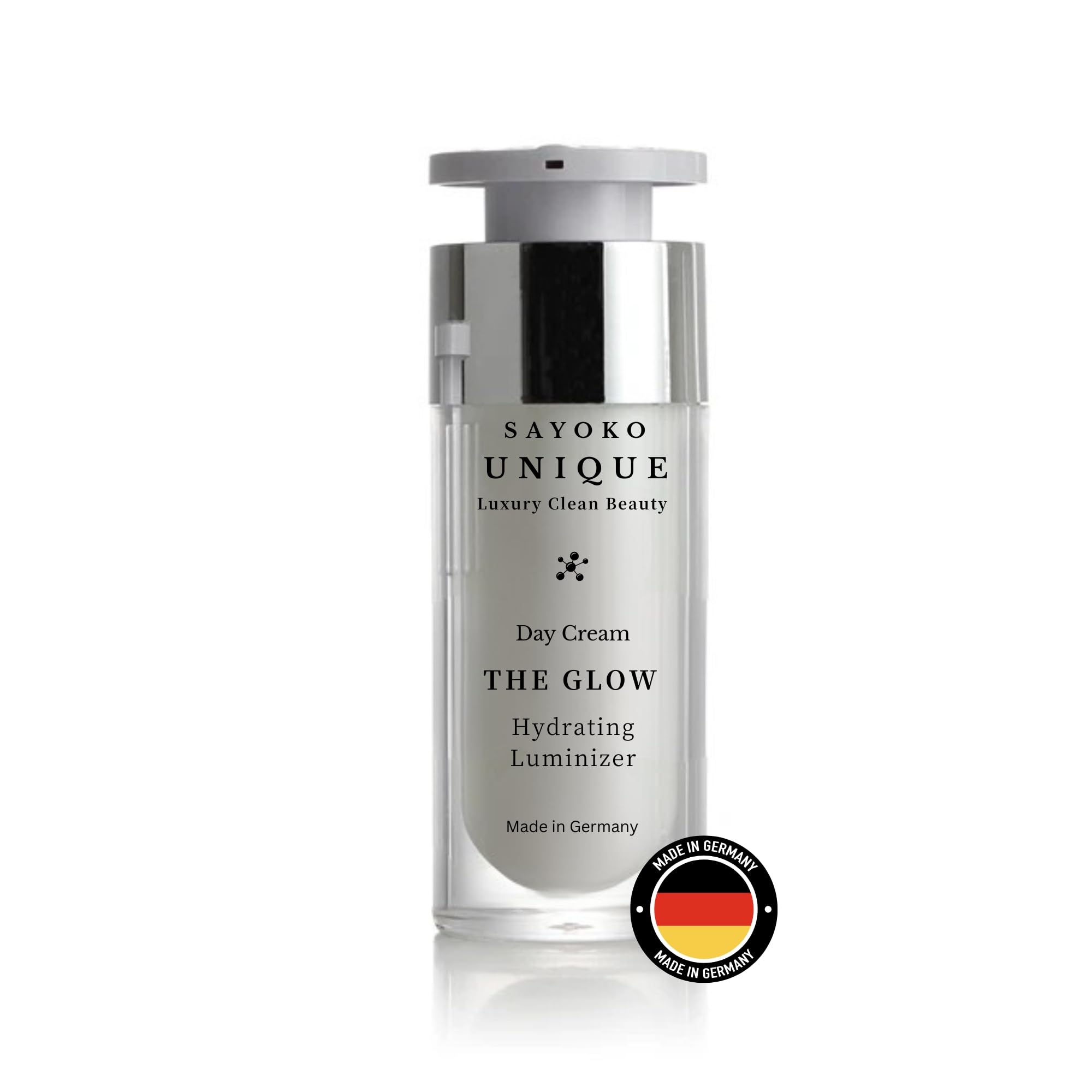 The Glow Hydrating Luminizer | Crema facial vegana con aloe vera, triple ácido hialurónico y Reishi – Hidratación y brillo para piel seca – Cuidado de día Clean Beauty