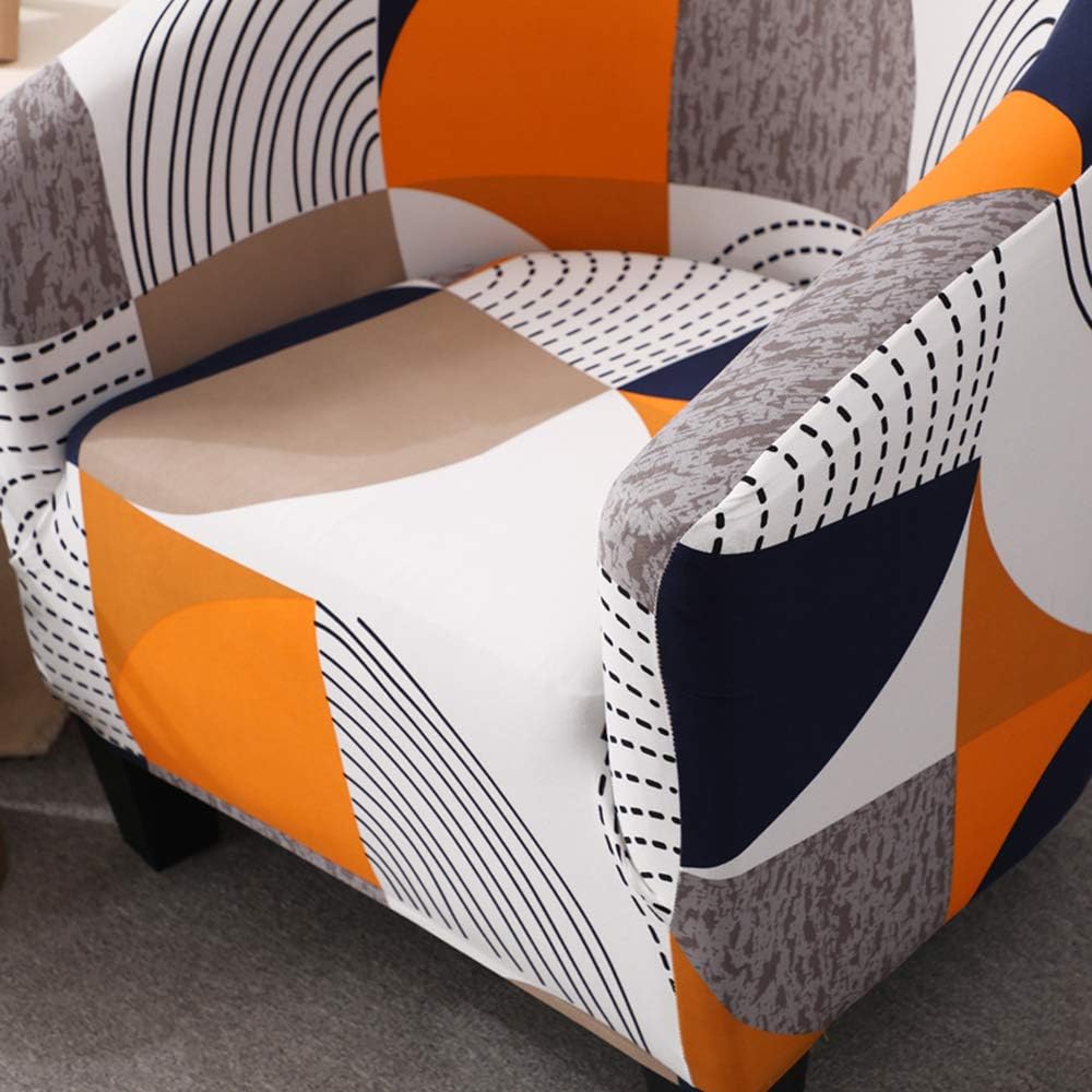 GULI Velvet Tub Chair Covers, Armchairs Slipcover, High Stretch Luxury Furniture Sofa Covers Spandex Plush Covers Club Chair Protector Washable (Orange) (YHBYYT)