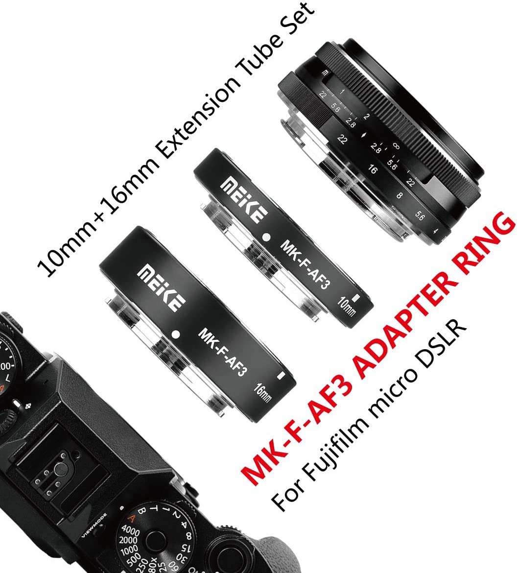 MK F-AF3 Auto Fucus Macro Tubo di estensione per Fujifilm Mirrorless Camera (10 mm 16 mm solo o conbinazione) X-T1 X-T2 X-Pro1 X-Pro2 X-T10 X-A1 X-E1 X-E2 X-E3 X-T20 X-T3 X-T30