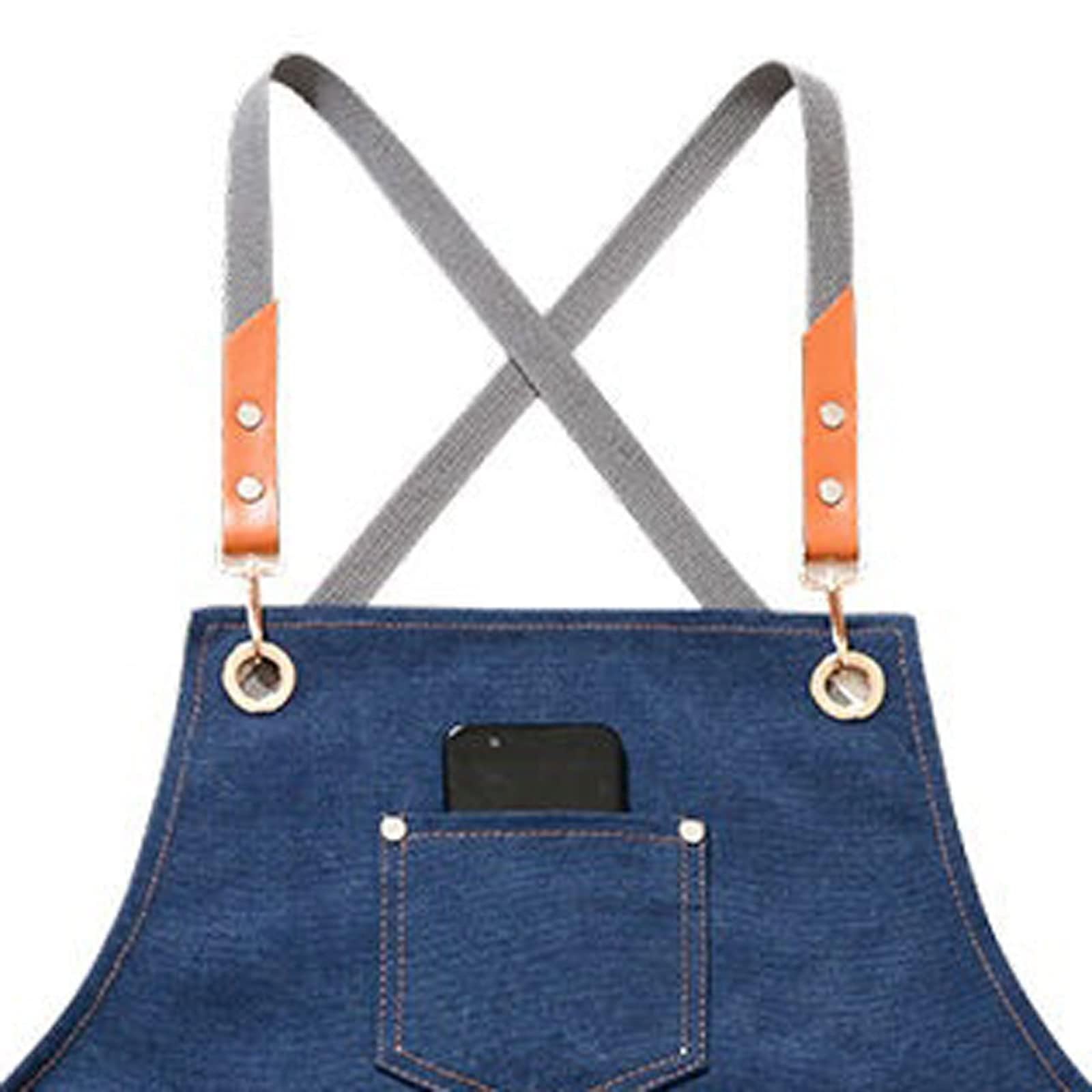 Generico Grembiule in Tela E Pelle, Antimacchia E Traspirante, con Tasche A Doppia Cucitura, Unisex, Ideale per Il Lavoro in Cucina E nella Ristorazione (Green)