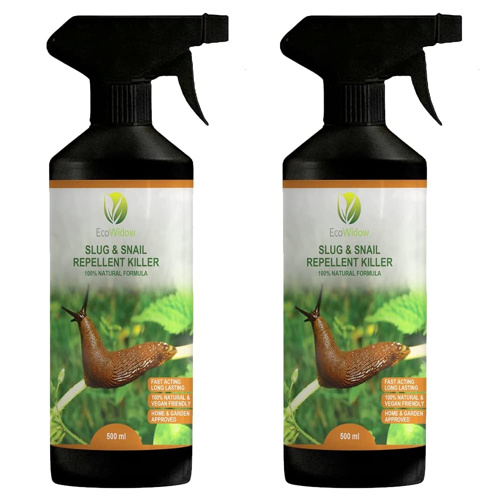 Buy EcoWidow Natural Slug and Snail Repellent Killer Spray 2x 500ML Indoor Outdoor Garden Fast