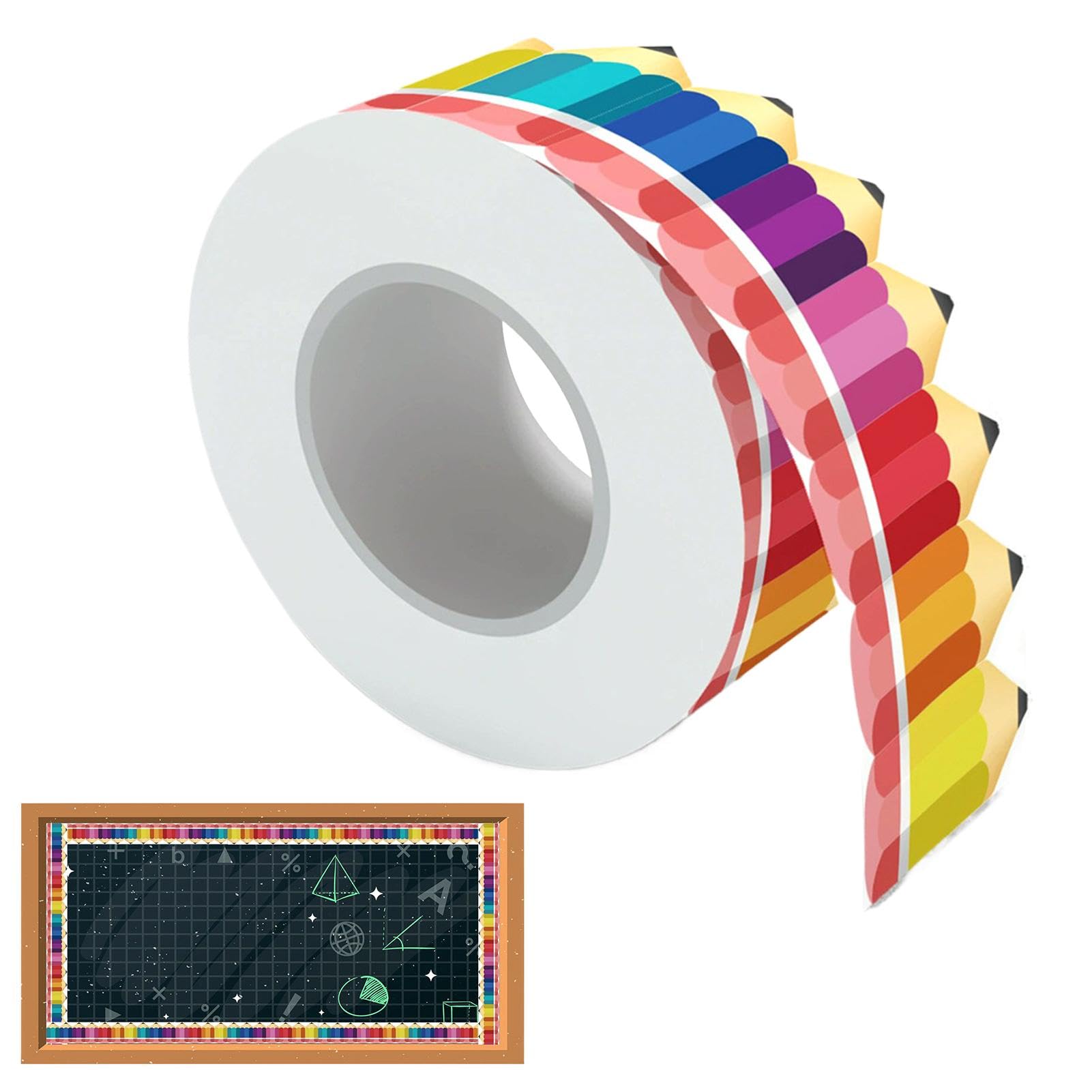 Ołówek Border Trim, Biuletyn Board Border, Dekoracja Klasy Border, 65ft Border Sticker, Edukacyjne obramowanie granicy, kolorowe obramowanie biuletynu, wystrój pokoju przedszkolnego, łatwa aplikacja