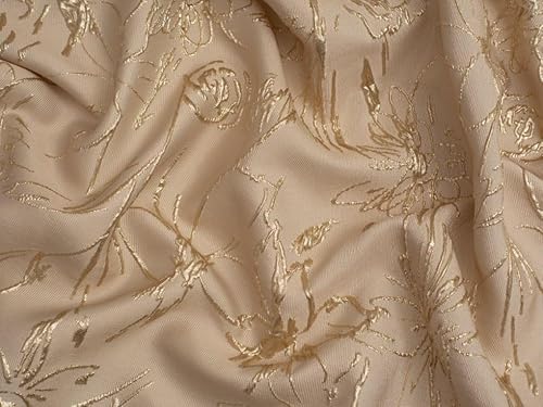 Minerva Core Range Champagne Chloe Textured Woven Brocade Fabric for Dressmaking - 155cm Wide - per metre
