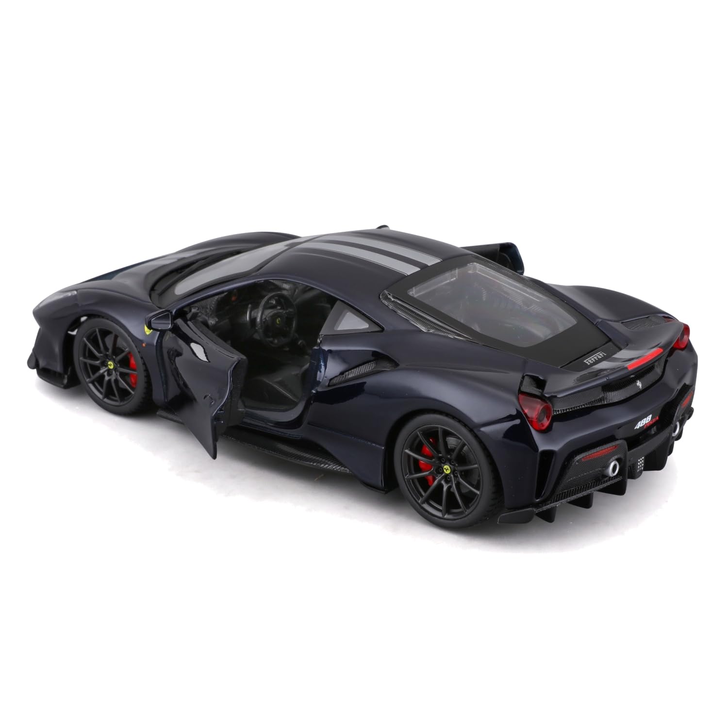 Bburago Ferrari 488 Pista (2018) : modèle de Voiture à l'échelle 1:24, Ferrari Race & Play Series, Portes Mobiles, Bleu (18-26026B)