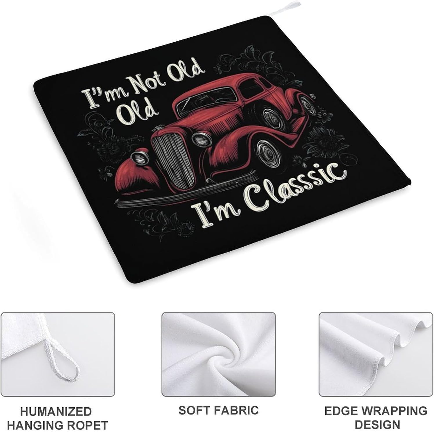 I'm Not Old I'm Classic Funny Car Towel Hand Towels Decorative Towel for Bathroom Kitchen Shower Gym 4PCS