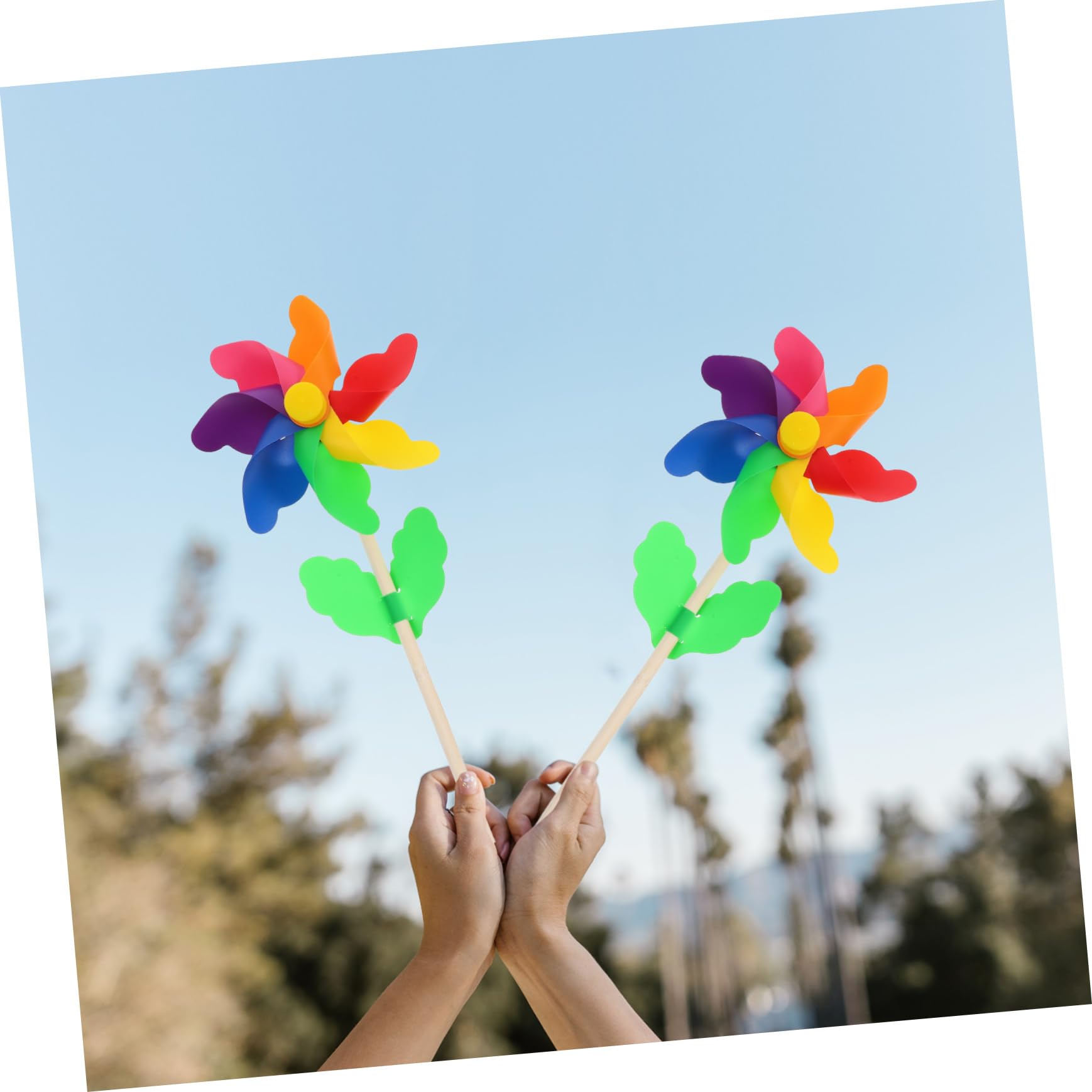 VICASKY Girandole Colorate da Giardino 12 Pezzi in Plastica Leggere e Facili da Tenere per Decorazioni Esterne e Giochi per Bambini