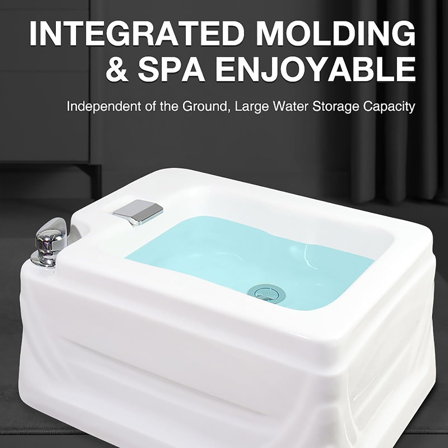 Acrylic Square Footbath Floor Type Foot Massage Basin Enjoy Hot Water Foot Massager Large Size Foot Soak Tub Bath Basin for Foot Soaking Pedicure Bowl Foot Detox Bucket Tub for Home Spa Treatment