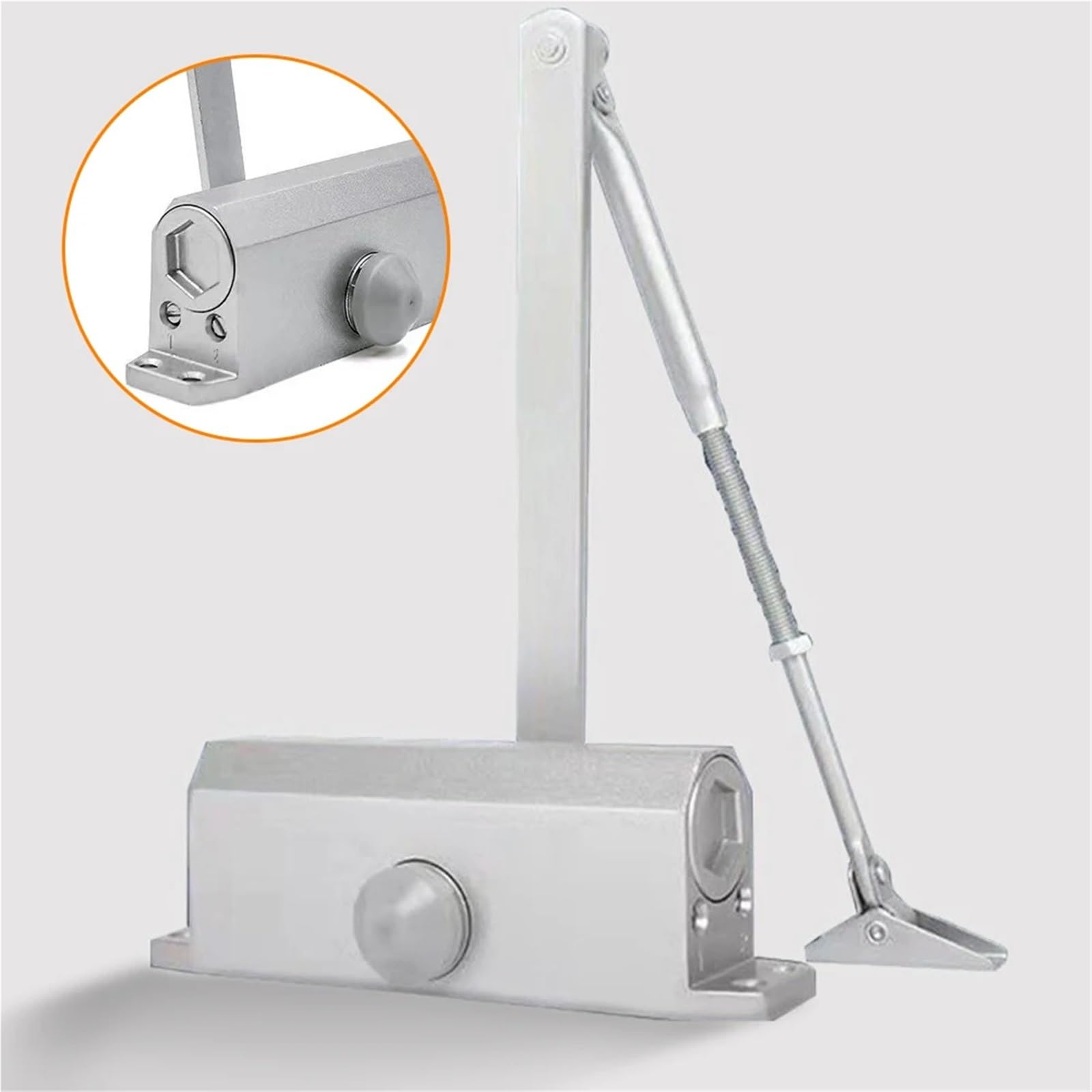 Muelle de Cierre de Puerta automático, Amortiguador hidráulico, Cierre de Puerta Oculto de Metal, tapón de Puerta Ajustable, Velocidad de Cierre silencioso de 25 a 85KG, 1 Uds.(45-85KG)