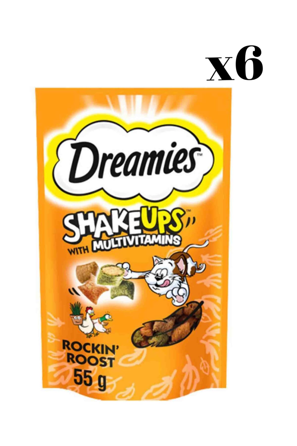 ShakeUps Tavuklu ve Ördekli Kedi Ödül Bisküvisi, 55 g, Set of 6