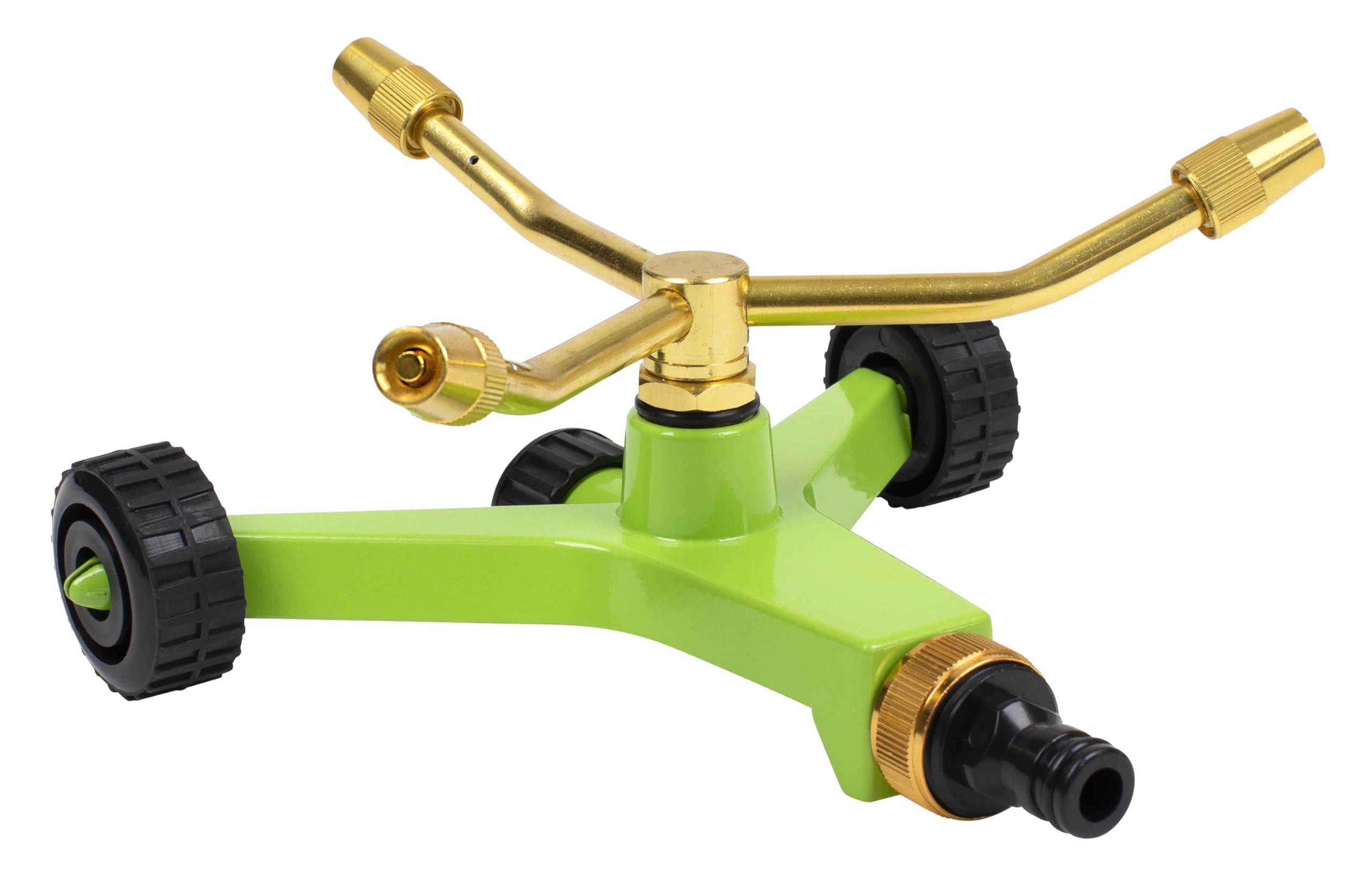 Sealey 3-Arm Brass Sprinkler with Metal Wheeled Base - JS2032, Green - Image 3